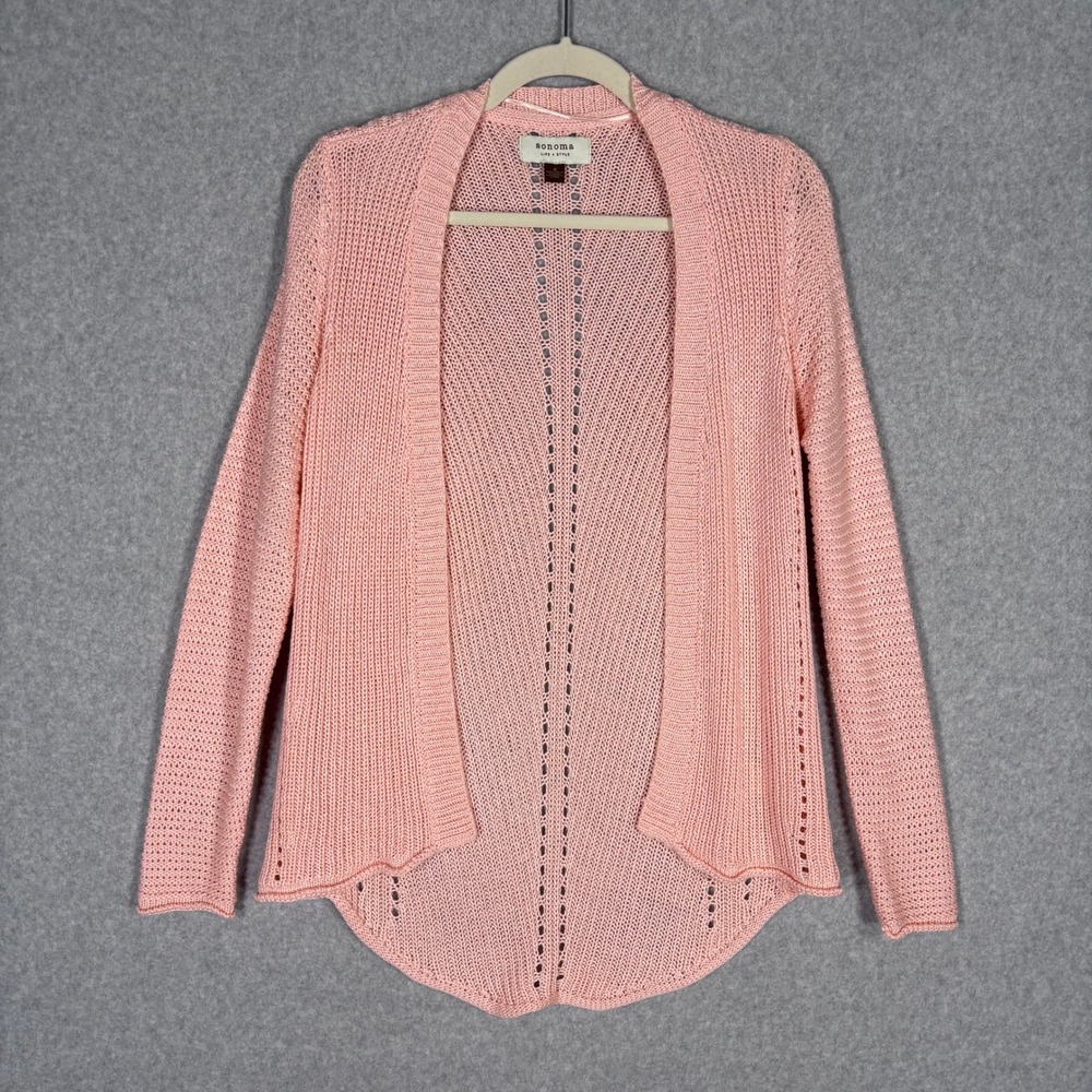 Sonoma Crochet Open Knit Cardigan Sweater Small Dailty Coquette Cottage Feminine